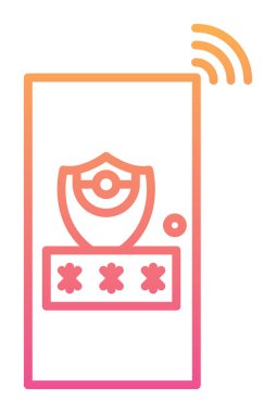 Ev Koruma konsepti parola simgesi, kablosuz ağ, vektör illüstrasyonu