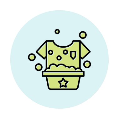 Çamaşır yıkama simgesi, vektör illüstrasyonu