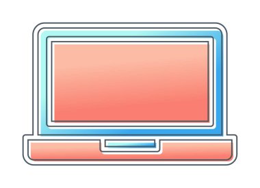 Dizüstü bilgisayar simgesi vektör çizimi