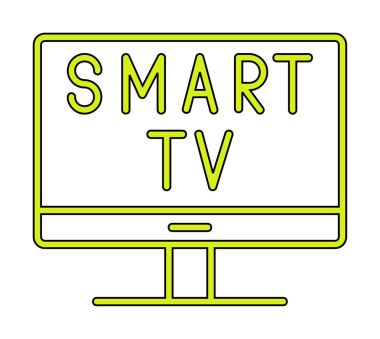 Basit Akıllı TV simgesi, vektör illüstrasyonu