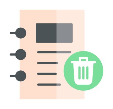 Basit not defteri arayüzü simgesi, vektör illüstrasyonu