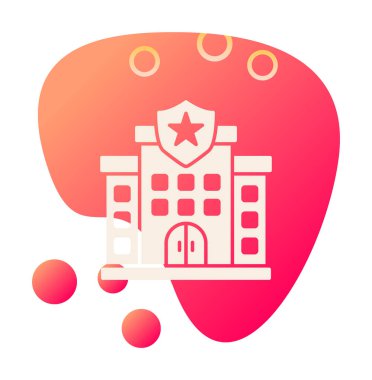 Polis karakolu simgesi, vektör illüstrasyonu basit tasarım