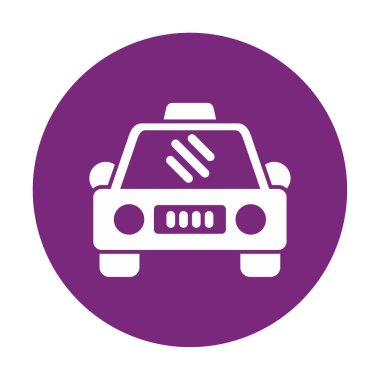 Basit taksi arabası simgesi, vektör illüstrasyonu