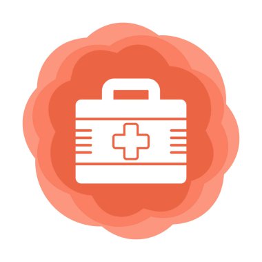 İlk yardım çantası simgesi. Acil durumlar için tıbbi ekipman