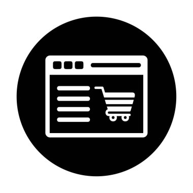 Alışveriş sitesi simgesinin vektör illüstrasyonu