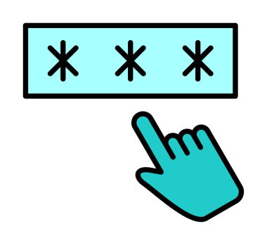 Parola web simgesi, vektör çizim