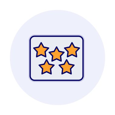 Beş Yıldız derecelendirme konsepti vektör çizimi