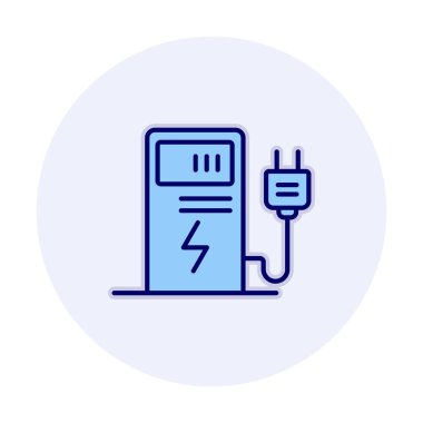 Elektrik Şarj İstasyonu ikon vektör çizimi