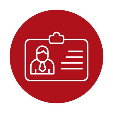 Ofis Giriş Kartı simgesinin vektör illüstrasyonu 