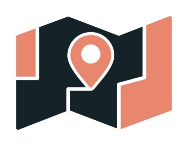 GPS konum vektörü simgesine sahip harita