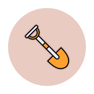 Bahçe küreği ikonu. Kürek karikatür simgesinin vektör çizimi                 