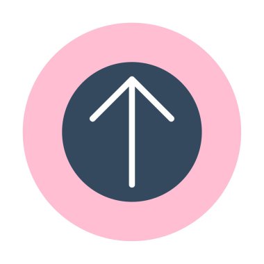 Yukarı ok simgesi, vektör illüstrasyonu, arayüz için düz tasarım 