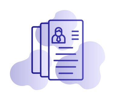 CV belgesi. Web simgesi basit illüstrasyon