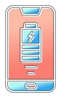 Basit Kablosuz Şarj simgesi, vektör illüstrasyonu