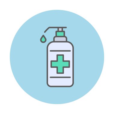 Bir dezenfektan şişesinin basit bir çizimi