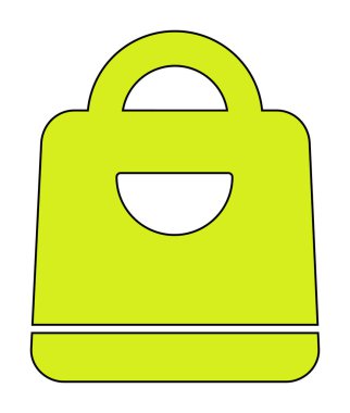 Alışveriş poşeti simgesi, vektör illüstrasyonu basit tasarım