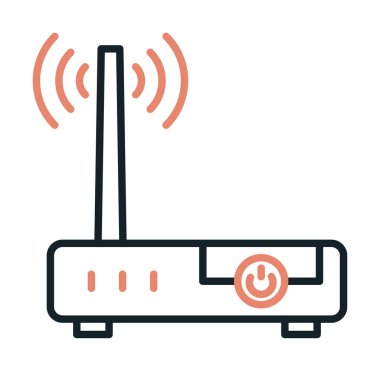 wifi sinyali, Router Aygıt vektör illüstrasyon tasarımı