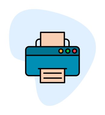 yazıcı simgesi web basit illüstrasyon