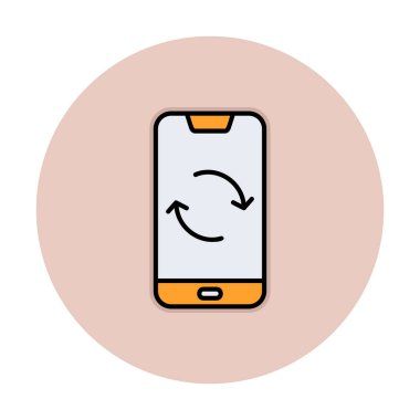 Basit düz telefon simgesi, vektör illüstrasyonu