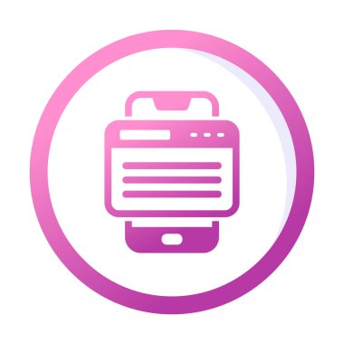 Akıllı telefon tarayıcı simgesi. Basit resimleme