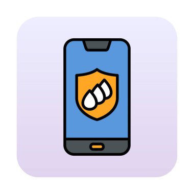 Su geçirmez telefon simgesi, vektör illüstrasyonu