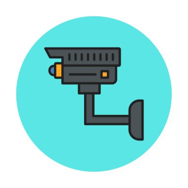 Basit bir CCTV kamera simgesi, vektör illüstrasyonu