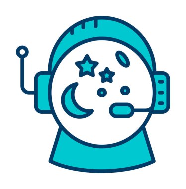 Beyaz arkaplanda Astronot Miğferi vektör çizimi