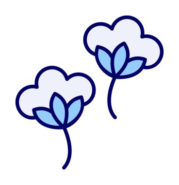 Pamuk çiçeklerinin basit web çizimi