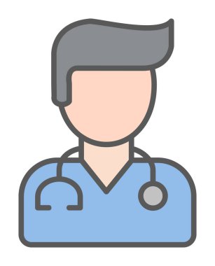 Erkek doktor simgesi, vektör illüstrasyon tasarımı