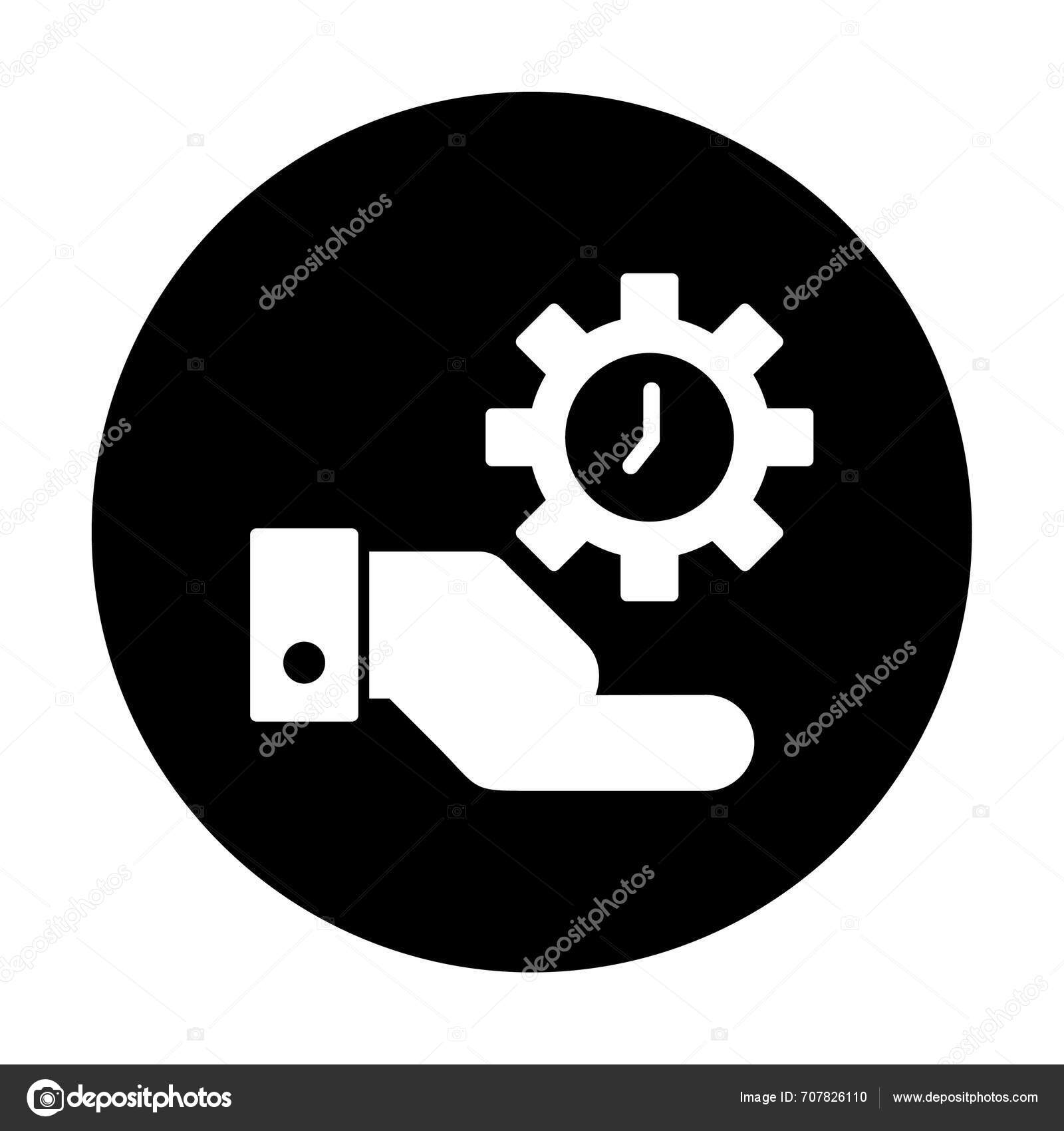 Hand Gear Shaped Clock Time Management Concept Vector Illustration
