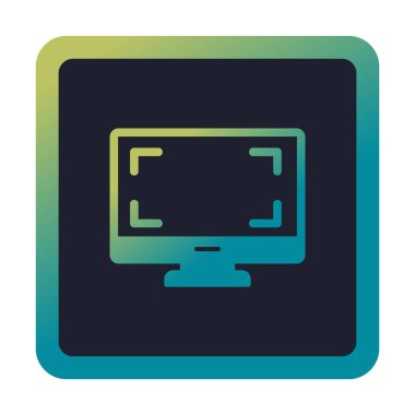 bilgisayar izleme simgesi, vektör illüstrasyonu basit tasarım