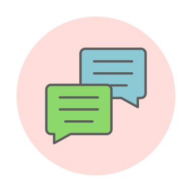 Basit konuşma baloncukları Konuşma simgesi, vektör illüstrasyonu