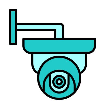 Basit bir CCTV kamera simgesi, vektör illüstrasyonu