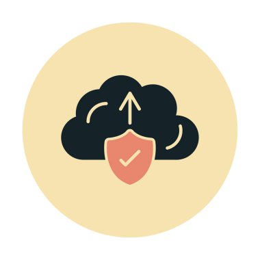 Vektör simgesi yükle, bulut depolama sembolü. Web sitesi veya mobil uygulama için modern, basit düz vektör çizimi