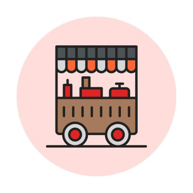 Yemek arabası simgesinin vektör illüstrasyonu 