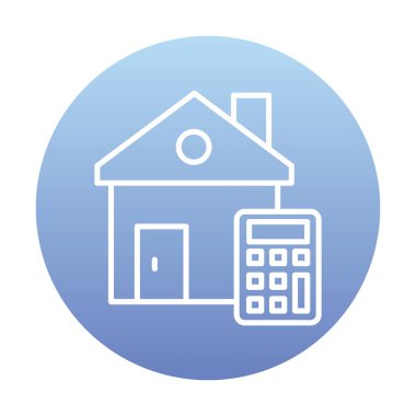 Ev Maliyeti Hesaplayıcı Simgesi, Renkli Vektör İllüstrasyonu