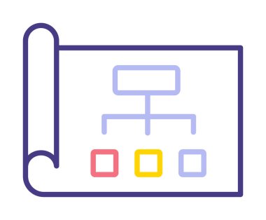 Haftalık İş Planlayıcı Web simgesi, vektör illüstrasyonu 