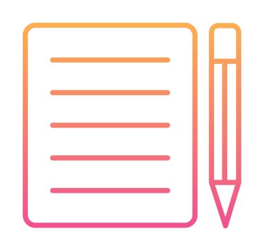 Basit Not Defteri simgesi, vektör illüstrasyonu