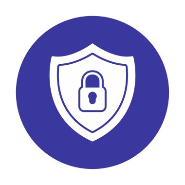 Güvenlik kalkanı düz simgesi, vektör illüstrasyonu 