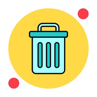 Çöp kutusu web simgesi, vektör illüstrasyonu