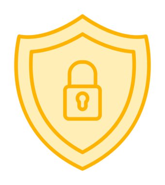 Güvenlik kalkanı düz simgesi, vektör illüstrasyonu 