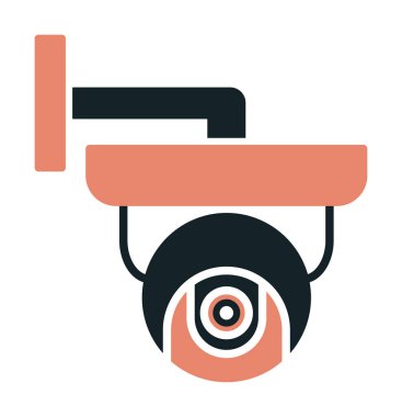 Basit bir CCTV kamera simgesi, vektör illüstrasyonu