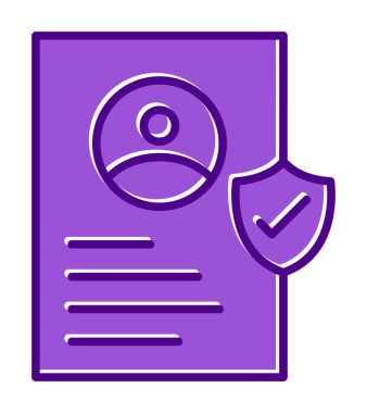 İşaretli işaret simgesi, vektör illüstrasyonlu profil belgesi