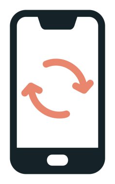Smartphone Veri Eşzamanlamasının vektör çizimi 