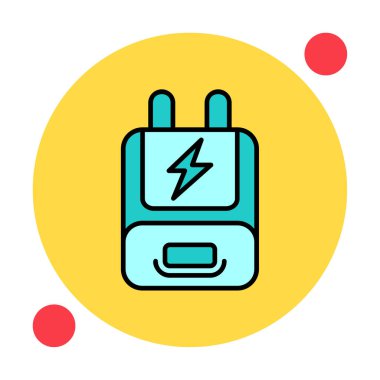 Adaptör simgesi. özet güç dolgu vektör rengi düz izole 