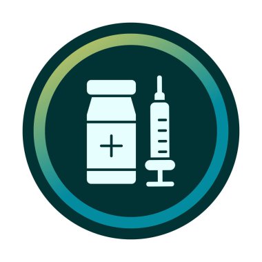 Şırınga ikonu. Aşı sembolünün vektör çizimi  