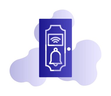 Kapı Zili simgesi vektör illüstrasyonu