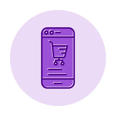 Basit Çevrimiçi Telefon Pazarlama simgesi, vektör illüstrasyonu