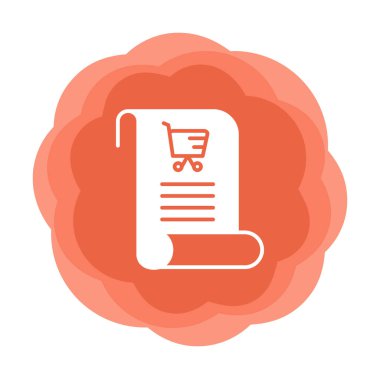 Alışveriş listesi simgesi, alışveriş arabası, vektör illüstrasyonu