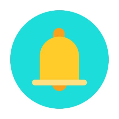 Basit Bildirim Zili simgesi, vektör illüstrasyonu